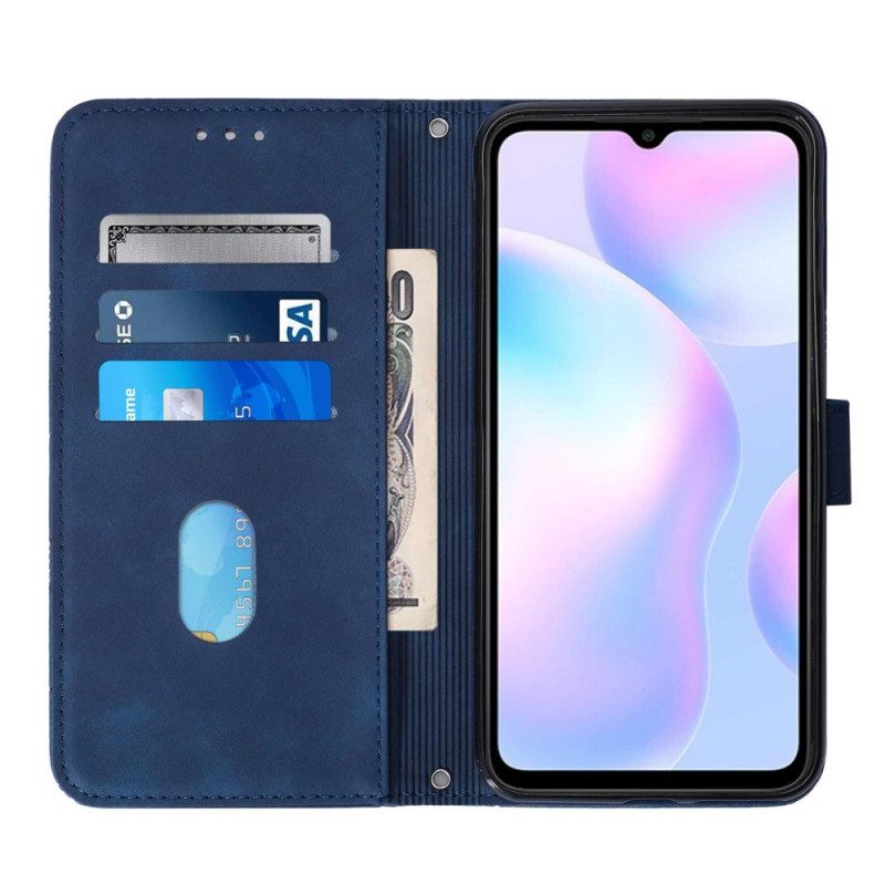 Folio-fodral För Xiaomi Redmi 9A Pyramidlädereffekt