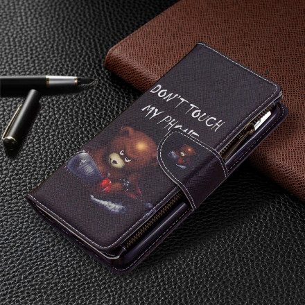 Folio-fodral För Xiaomi Redmi 9C Björnficka Med Dragkedja