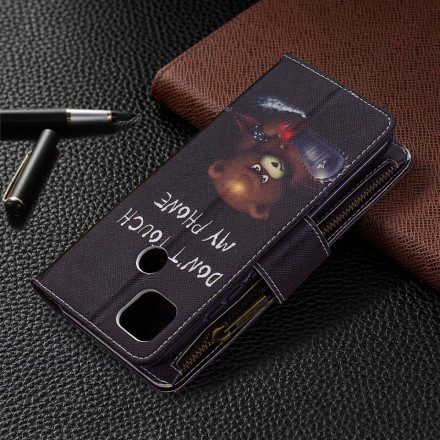 Folio-fodral För Xiaomi Redmi 9C Björnficka Med Dragkedja