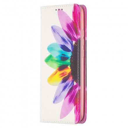 Folio-fodral För Xiaomi Redmi 9C Läderfodral Akvarellblomma