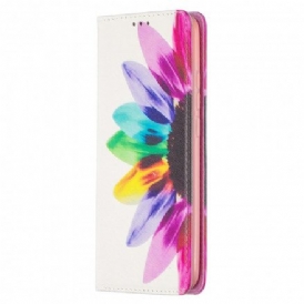 Folio-fodral För Xiaomi Redmi 9C Läderfodral Akvarellblomma