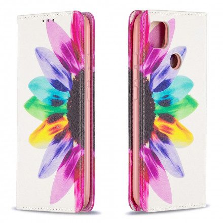 Folio-fodral För Xiaomi Redmi 9C Läderfodral Akvarellblomma