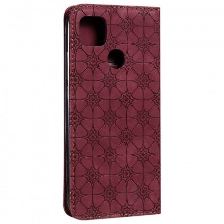 Folio-fodral För Xiaomi Redmi 9C Läderfodral Barockblommor