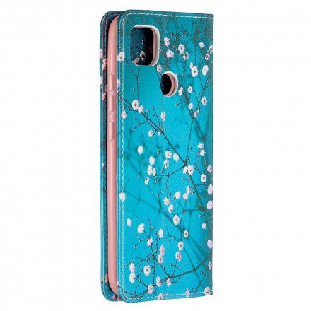 Folio-fodral För Xiaomi Redmi 9C Läderfodral Blommande Grenar