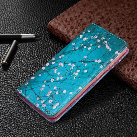 Folio-fodral För Xiaomi Redmi 9C Läderfodral Blommande Grenar