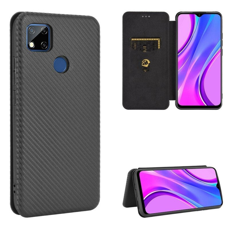 Folio-fodral För Xiaomi Redmi 9C Läderfodral Färgat Kolsilikon