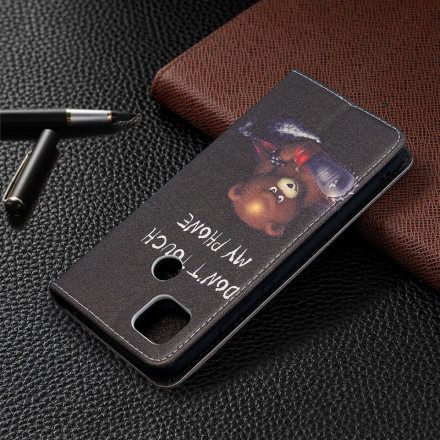 Folio-fodral För Xiaomi Redmi 9C Läderfodral Farlig Björn