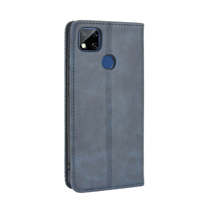 Folio-fodral För Xiaomi Redmi 9C Läderfodral Vintage Stiliserad Lädereffekt