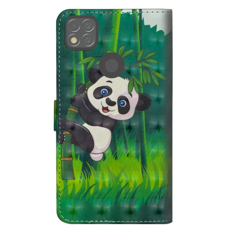 Folio-fodral För Xiaomi Redmi 9C Panda Och Bambu