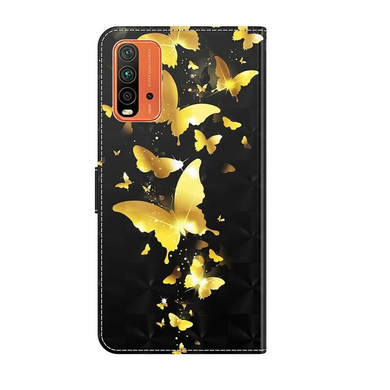 Folio-fodral För Xiaomi Redmi 9T Gula Fjärilar