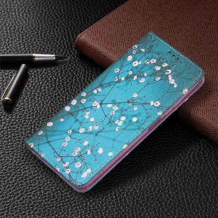 Folio-fodral För Xiaomi Redmi Note 10 / 10S Läderfodral Blommande Grenar