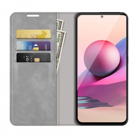 Folio-fodral För Xiaomi Redmi Note 10 / 10S Läderfodral Skin-touch