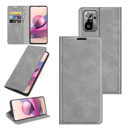 Folio-fodral För Xiaomi Redmi Note 10 / 10S Läderfodral Skin-touch