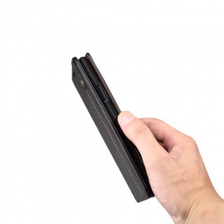 Folio-fodral För Xiaomi Redmi Note 10 / 10S Läderfodral Vaxat Konstläder