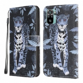 Folio-fodral För Xiaomi Redmi Note 10 / 10S Med Kedjar Thong Leopard