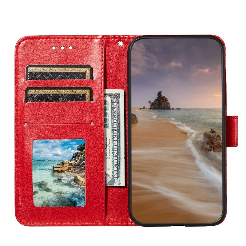 Folio-fodral För Xiaomi Redmi Note 10 5G / Poco M3 Pro 5G Blomsterbroderi