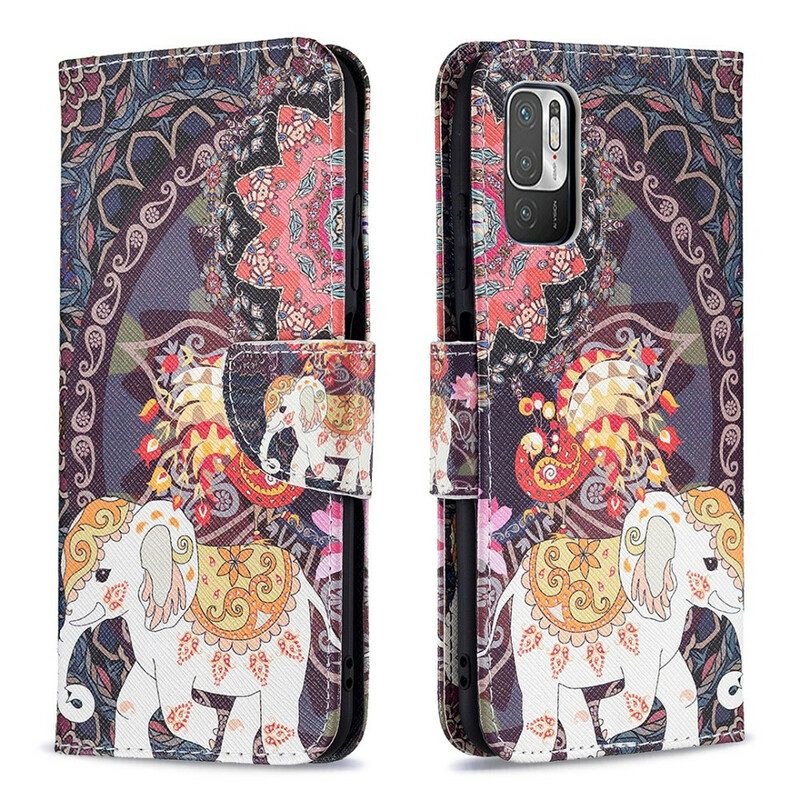 Folio-fodral För Xiaomi Redmi Note 10 5G / Poco M3 Pro 5G Indisk Elefant