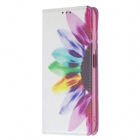 Folio-fodral För Xiaomi Redmi Note 10 5G / Poco M3 Pro 5G Läderfodral Akvarellblomma