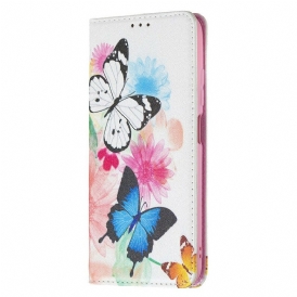 Folio-fodral För Xiaomi Redmi Note 10 5G / Poco M3 Pro 5G Läderfodral Färgglada Fjärilar