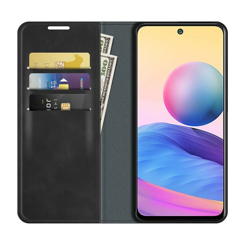 Folio-fodral För Xiaomi Redmi Note 10 5G / Poco M3 Pro 5G Läderfodral Silky Touch