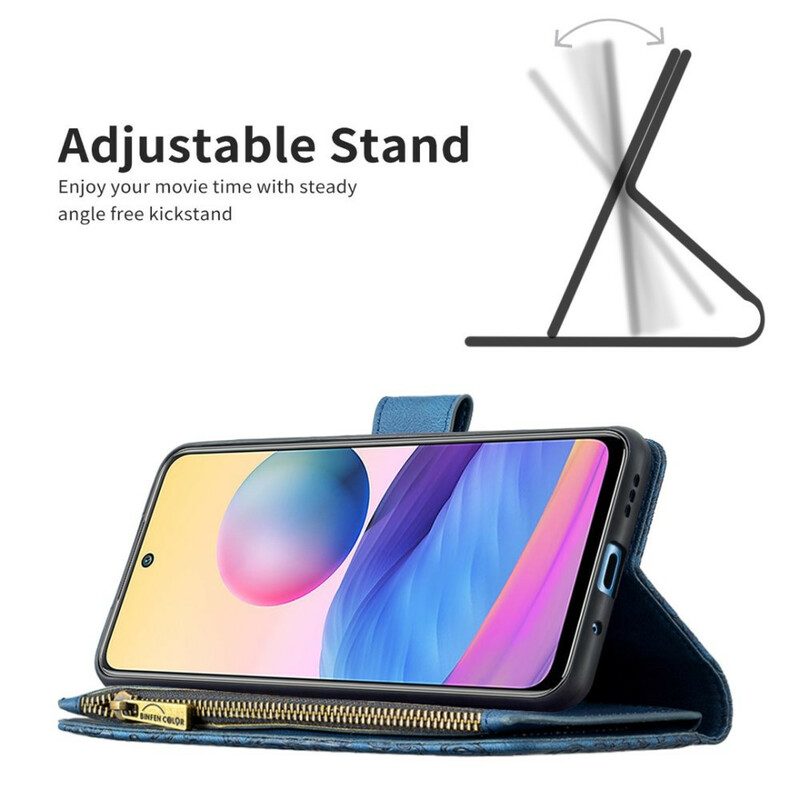 Folio-fodral För Xiaomi Redmi Note 10 5G / Poco M3 Pro 5G Zip Pocket Butterfly