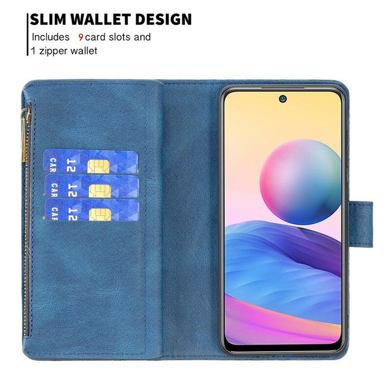 Folio-fodral För Xiaomi Redmi Note 10 5G / Poco M3 Pro 5G Zip Pocket Butterfly