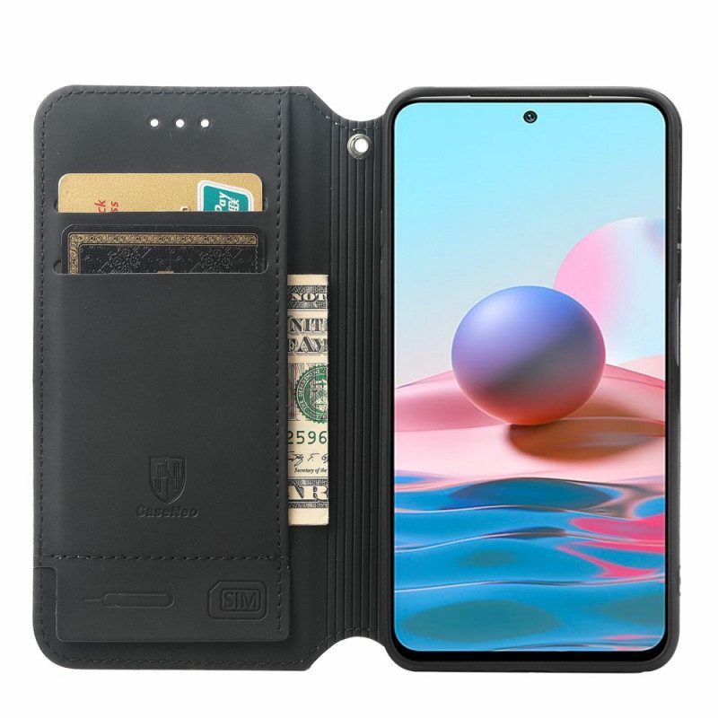 Folio-fodral För Xiaomi Redmi Note 10 Pro Läderfodral Caseneo Rfid-design