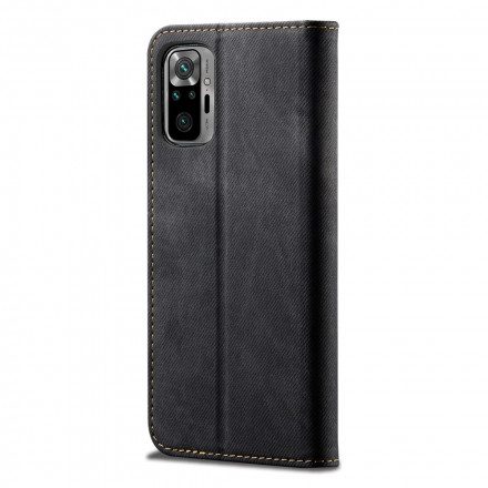 Folio-fodral För Xiaomi Redmi Note 10 Pro Läderfodral Denimtyg
