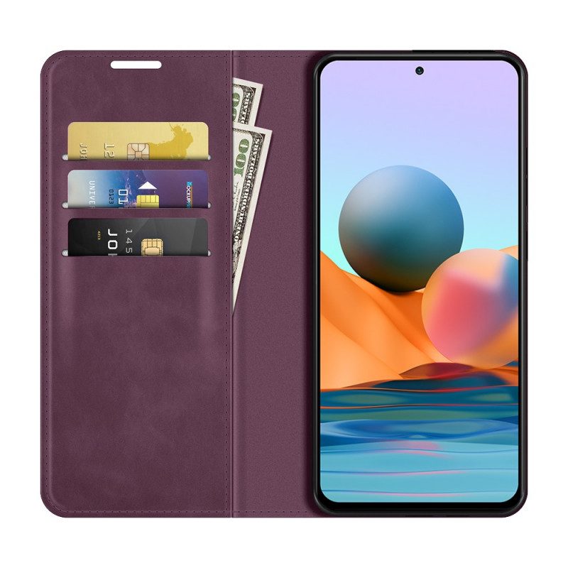 Folio-fodral För Xiaomi Redmi Note 10 Pro Läderfodral Skin-touch Nya Färger