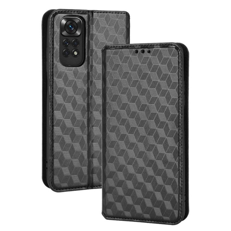 Folio-fodral För Xiaomi Redmi Note 11 / 11S Läderfodral 3d Diamantlädereffekt