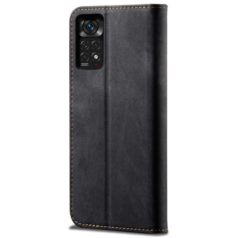 Folio-fodral För Xiaomi Redmi Note 11 / 11S Läderfodral Denimtyg