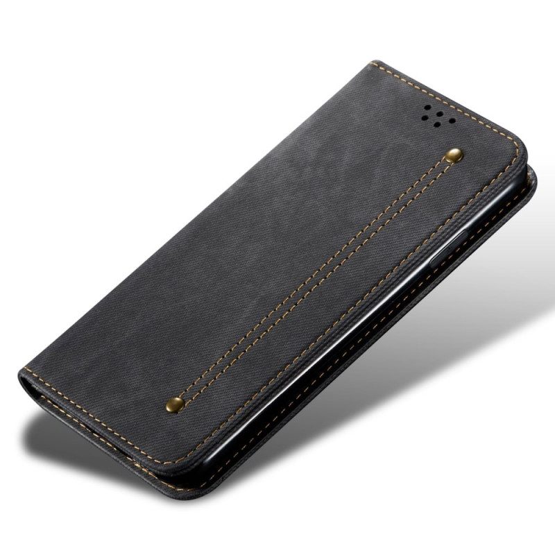 Folio-fodral För Xiaomi Redmi Note 11 / 11S Läderfodral Denimtyg