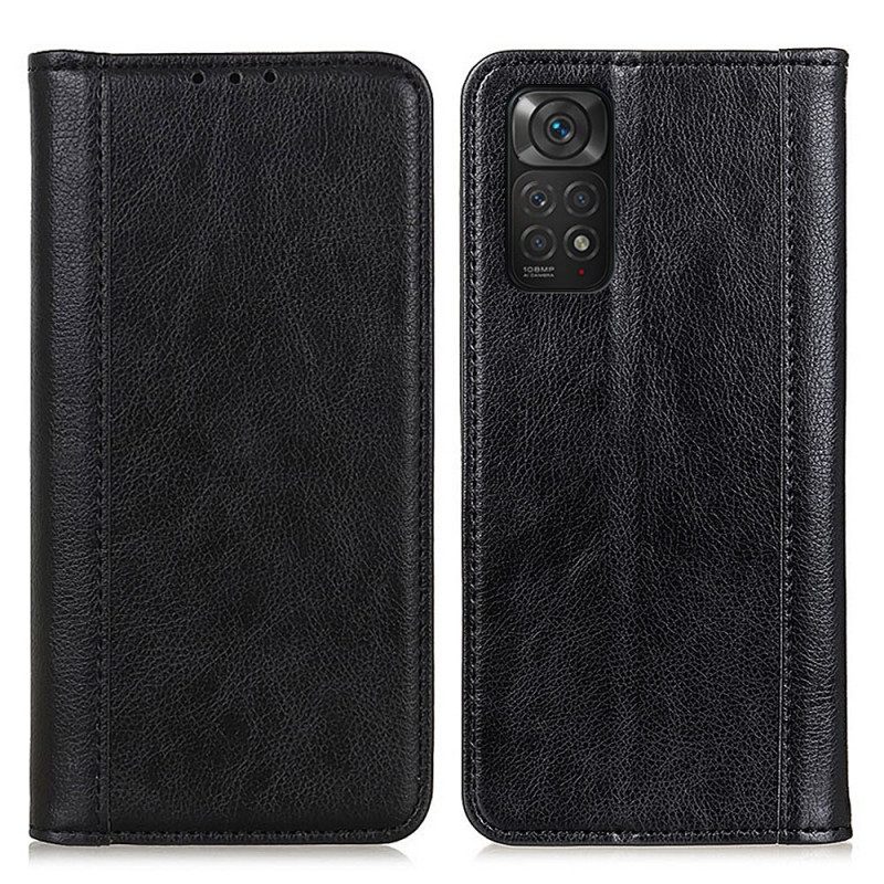 Folio-fodral För Xiaomi Redmi Note 11 / 11S Läderfodral Elegance Split Litchi Läder