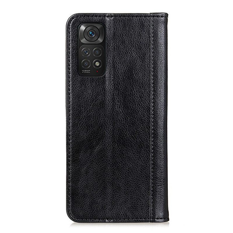 Folio-fodral För Xiaomi Redmi Note 11 / 11S Läderfodral Elegance Split Litchi Läder