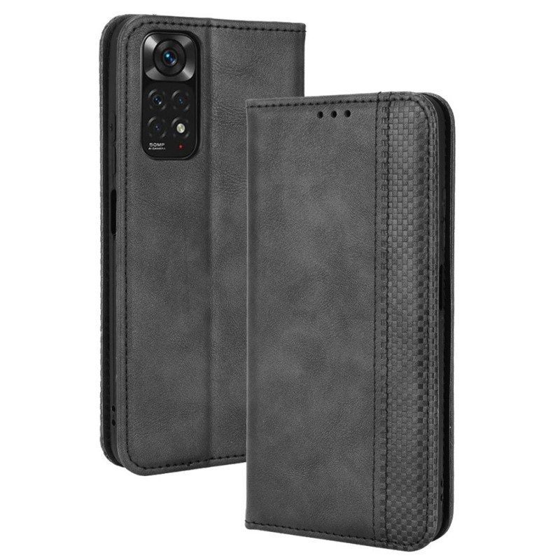 Folio-fodral För Xiaomi Redmi Note 11 / 11S Läderfodral Vintage Stiliserad Lädereffekt