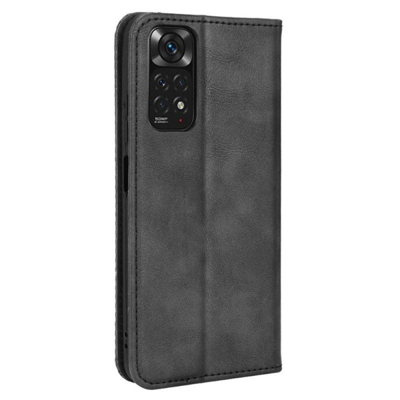 Folio-fodral För Xiaomi Redmi Note 11 / 11S Läderfodral Vintage Stiliserad Lädereffekt