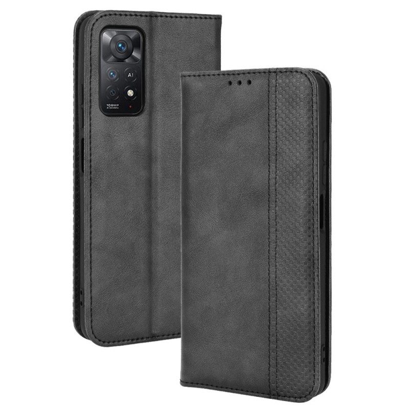 Folio-fodral För Xiaomi Redmi Note 11 Pro 4G / 5G Läderfodral Vintage Stiliserad Lädereffekt