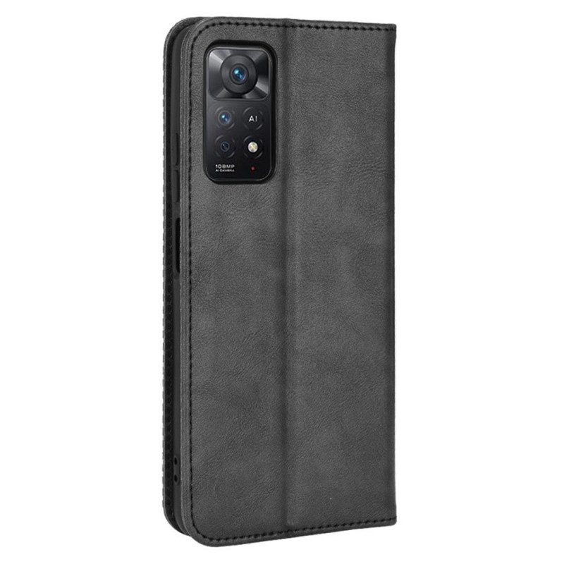 Folio-fodral För Xiaomi Redmi Note 11 Pro 4G / 5G Läderfodral Vintage Stiliserad Lädereffekt