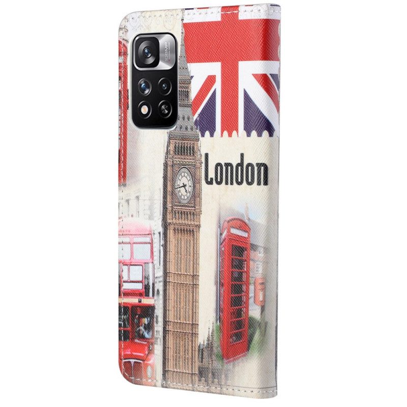 Folio-fodral För Xiaomi Redmi Note 11 Pro 4G / 5G London Life