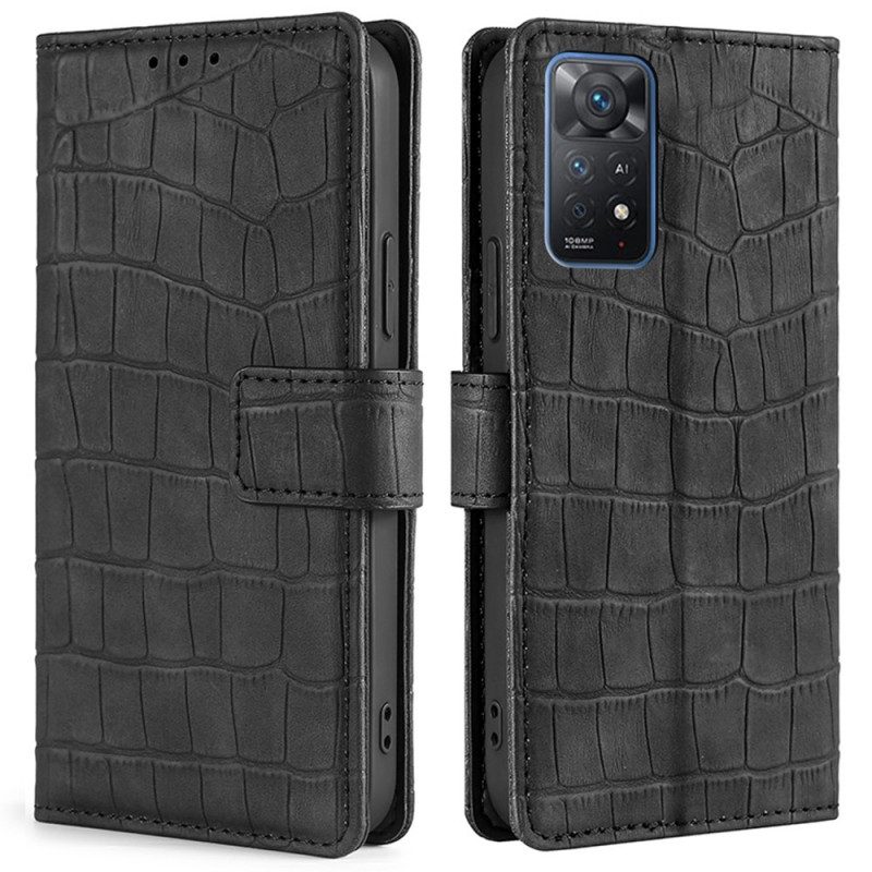 Folio-fodral För Xiaomi Redmi Note 11 Pro 4G / 5G Skin-touch Krokodil