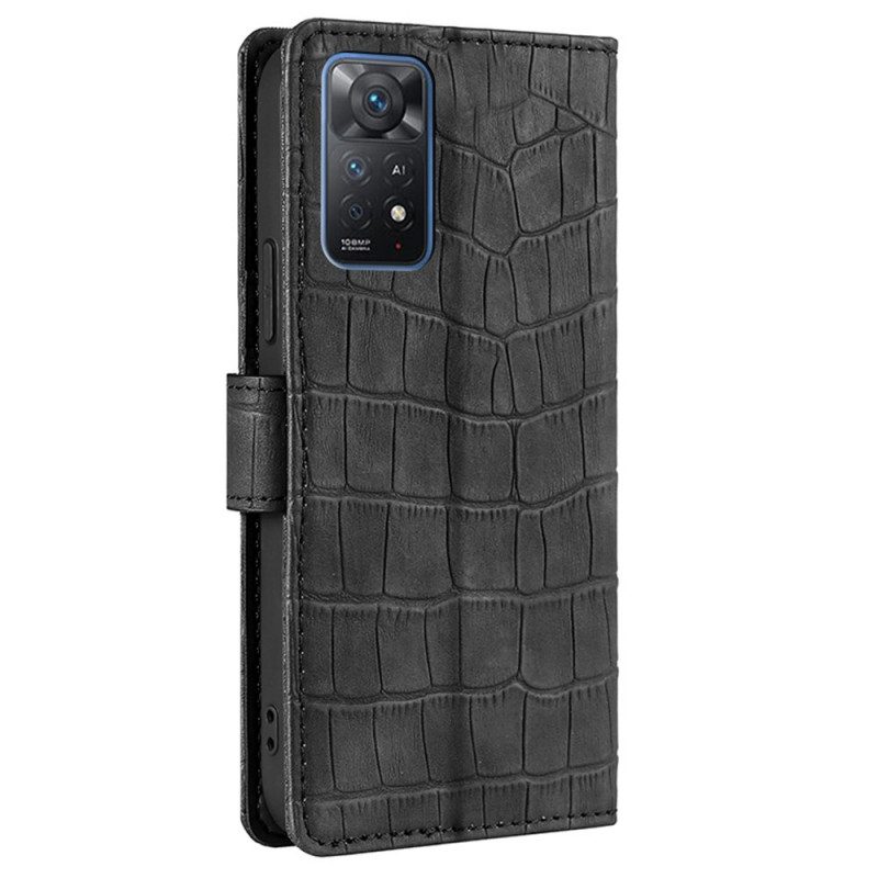 Folio-fodral För Xiaomi Redmi Note 11 Pro 4G / 5G Skin-touch Krokodil