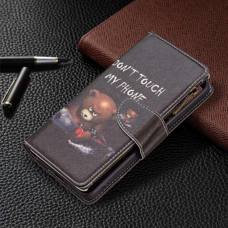 Folio-fodral För Xiaomi Redmi Note 11 Pro Plus 5G Björnficka Med Dragkedja