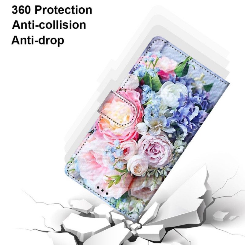 Folio-fodral För Xiaomi Redmi Note 11 Pro Plus 5G Blommunderverk