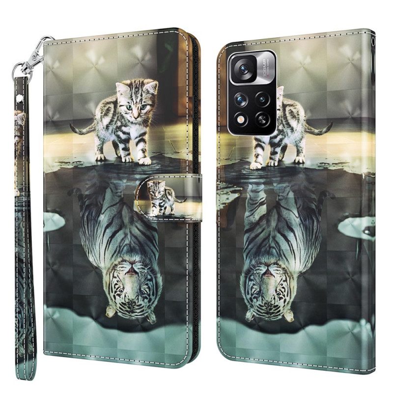 Folio-fodral För Xiaomi Redmi Note 11 Pro Plus 5G Ernest The Tiger 3d