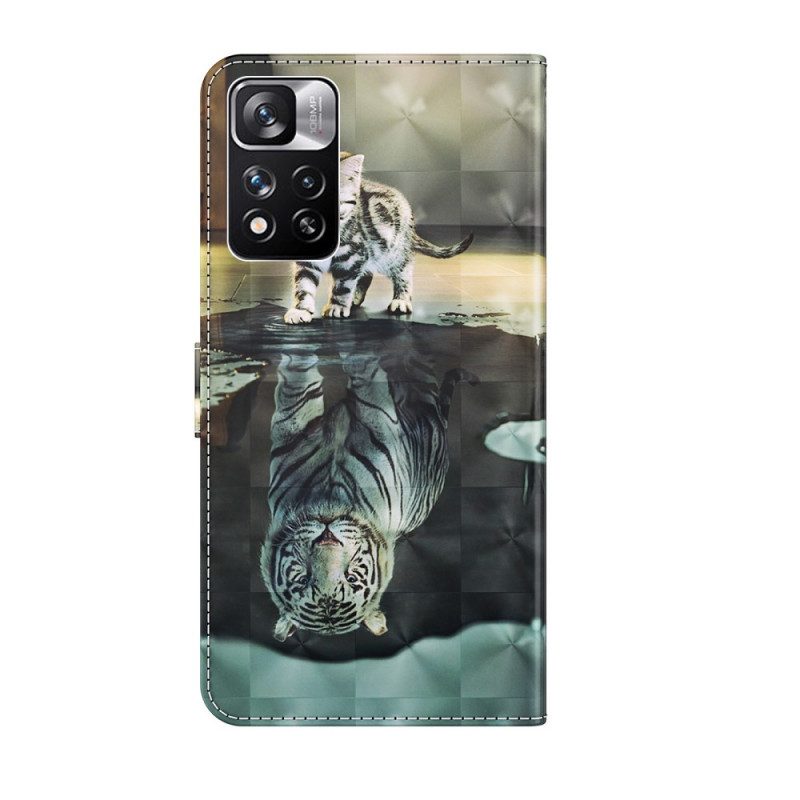 Folio-fodral För Xiaomi Redmi Note 11 Pro Plus 5G Ernest The Tiger 3d