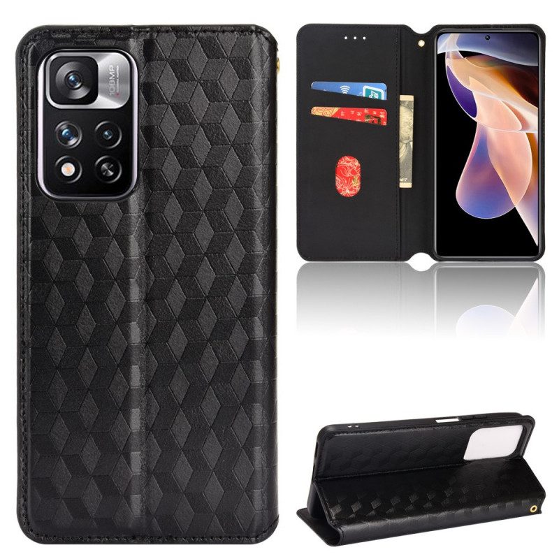 Folio-fodral För Xiaomi Redmi Note 11 Pro Plus 5G Läderfodral 3d Texture Lädereffekt