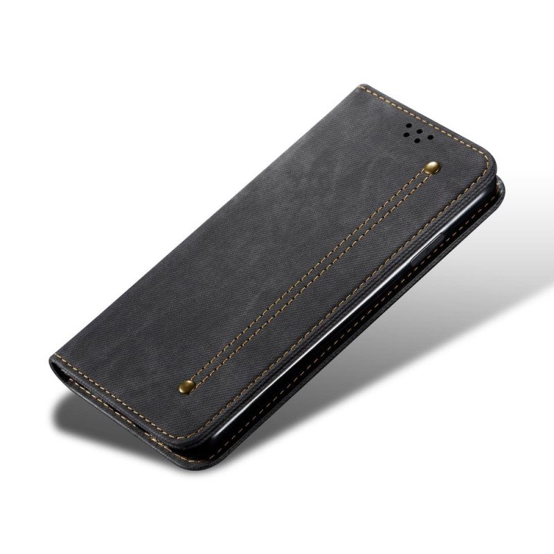 Folio-fodral För Xiaomi Redmi Note 11 Pro Plus 5G Läderfodral Denimtyg