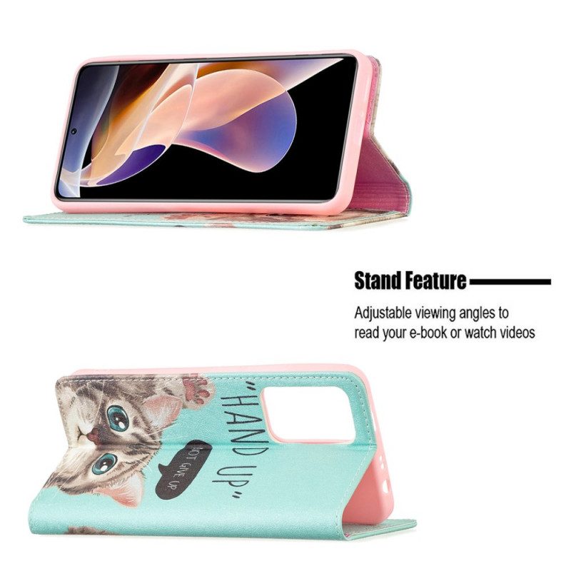 Folio-fodral För Xiaomi Redmi Note 11 Pro Plus 5G Läderfodral Hand Up