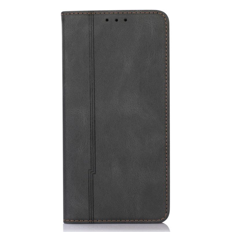 Folio-fodral För Xiaomi Redmi Note 11 Pro Plus 5G Läderfodral Linjeläderstil