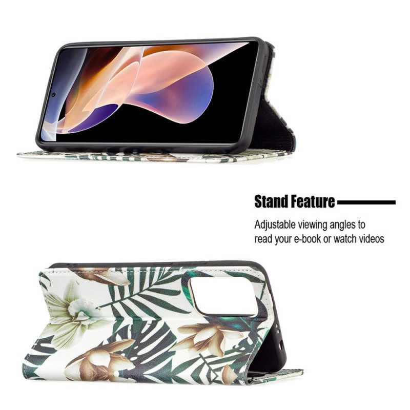 Folio-fodral För Xiaomi Redmi Note 11 Pro Plus 5G Läderfodral Löv